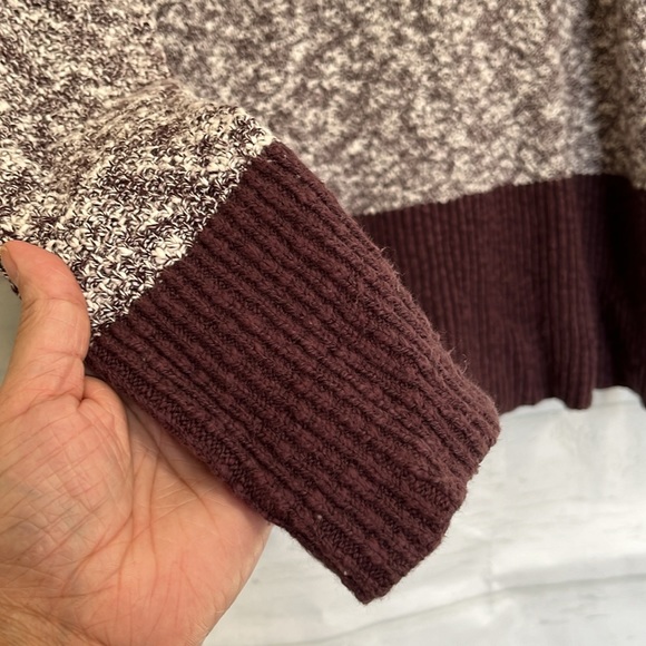 LL Bean Signature Linen Blend Crew Neck Sweater Purple Color Block Size L - Picture 4 of 15